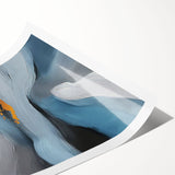 Abstract wall art design showcasing vibrant strokes and lines in bold colors, perfect for modern decor, presented as a rolled print in protective packaging.