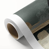 Abstract wall art featuring vibrant strokes and lines in shades of blue, orange, and gold, designed on rolled canvas, perfect for modern home decor.