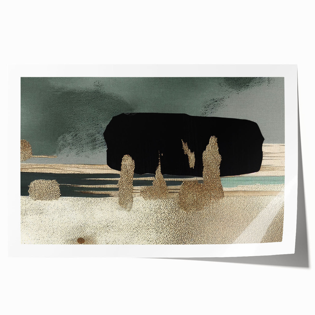Abstract strokes and lines design in vibrant colors adorn this rolled wall art print, showcasing modern artistic flair perfect for contemporary decor.