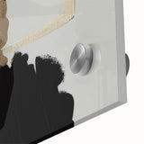 Close-up of an abstract strokes and lines design on acrylic glass, showcasing vibrant colors and intricate details, perfect for modern wall art decor.