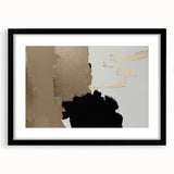 Abstract wall art featuring a modern design of colorful strokes and lines, framed with a sleek black mat, perfect for contemporary home decor.