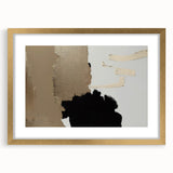 Abstract strokes and lines design in a gold-framed wall art piece, featuring a modern aesthetic with a matte finish, perfect for contemporary home decor and art enthusiasts.