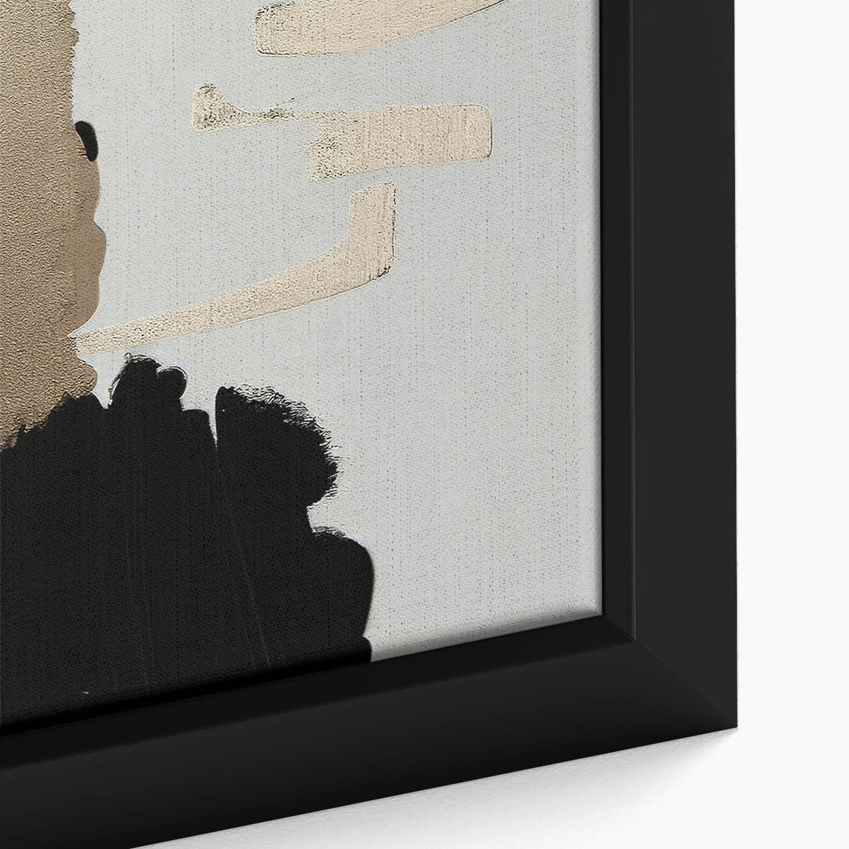 Framed canvas art featuring an abstract design with colorful strokes and lines, showcasing a modern aesthetic ideal for contemporary home decor.