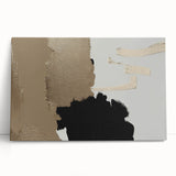Abstract wall art featuring dynamic strokes and lines in a modern design, presented on stretched canvas with a leaning display, ideal for contemporary decor.