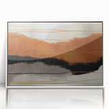 Framed abstract wall art featuring colorful strokes and lines in vibrant hues, displayed with a sleek white frame, perfect for modern home decor. Ideal for adding a contemporary touch to any living space.