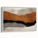 Framed canvas wall art showcasing an abstract design of colorful strokes and lines, emphasizing a modern aesthetic with a white frame, perfect for contemporary decor.