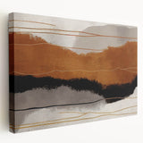 Abstract strokes and lines create a modern wall art design on a stretched canvas, showcasing vibrant colors and dynamic patterns, enhancing contemporary decor.