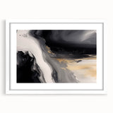 Abstract wall art featuring vibrant strokes and lines in a modern design, framed with a white mat, showcasing a contemporary aesthetic suitable for home decor.