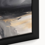 Close-up of a framed canvas featuring an abstract strokes and lines design in vibrant colors, perfect for modern home decor and wall art collections.