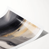 Abstract wall art print showcasing vibrant strokes and lines in shades of blue, orange, and yellow, perfect for modern decor. Ideal for enhancing contemporary living spaces.