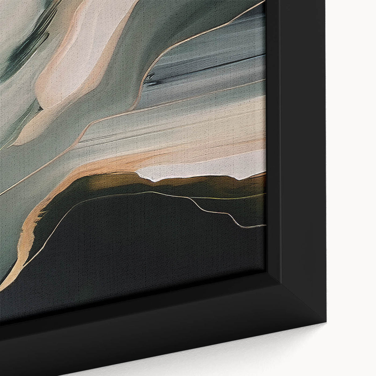 Abstract wall art featuring vibrant strokes and lines in various colors, framed in black, showcasing a modern design ideal for contemporary decor.