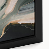 Abstract wall art featuring vibrant strokes and lines in various colors, framed in black, showcasing a modern design ideal for contemporary decor.