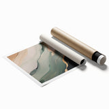 Abstract strokes and lines design in vibrant colors showcasing a modern wall art piece, ideal for contemporary home decor. The rolled print is displayed inside a protective cardboard tube, ensuring safe delivery for art enthusiasts.