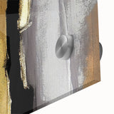 Close-up view of abstract strokes and lines design on acrylic glass, showcasing vibrant colors and intricate details, ideal for modern home decor.