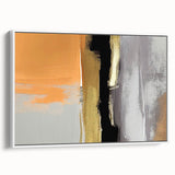 Framed wall art showcasing abstract strokes and lines design in neutral tones on a white background, highlighting modern aesthetics and artistic flair.