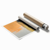 Abstract strokes and lines in vibrant colors create a modern wall art design, rolled for easy transport, perfect for contemporary home decor.