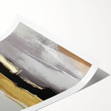 Abstract wall art print showcasing vibrant strokes and lines in shades of blue, orange, and gold, perfect for modern home decor. This rolled design adds a contemporary touch to any room's aesthetic.