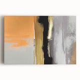 Colorful abstract strokes and lines create a vibrant wall art design on a stretched canvas, ideal for modern home decor or artistic spaces, enhancing visual appeal.