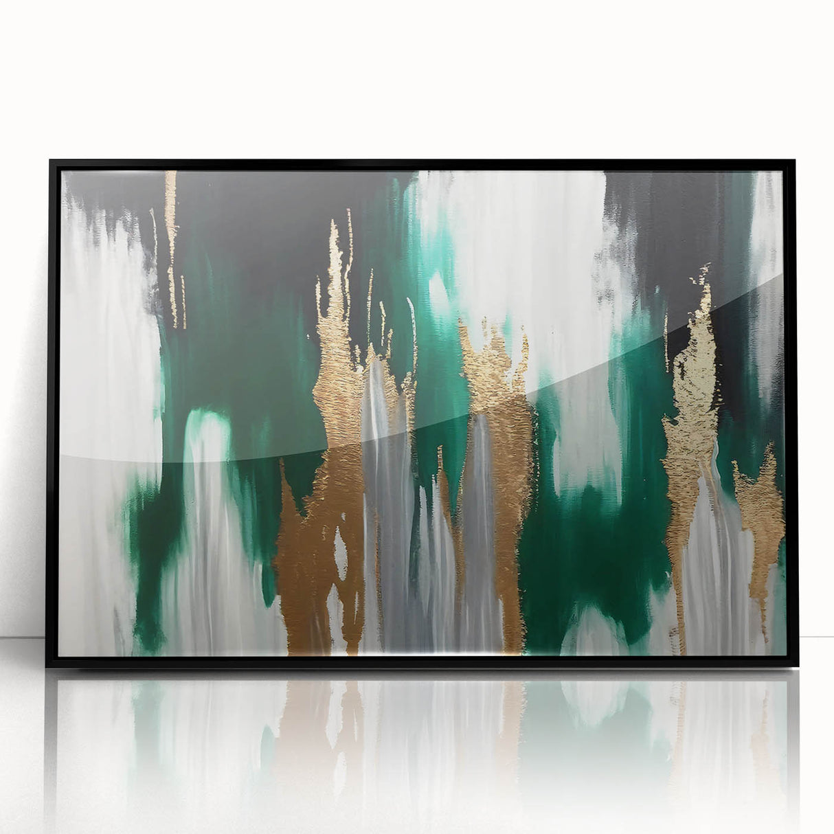 Framed wall art showcasing abstract strokes and lines in black and white, featuring a sleek acrylic design that enhances modern decor aesthetics. Perfect for contemporary living spaces, this artwork adds a touch of sophistication and artistic flair to any room.
