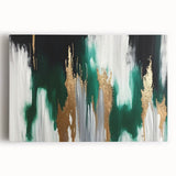Abstract strokes and lines design wall art collection on stretched canvas, showcasing vibrant colors and modern aesthetics, ideal for contemporary home decor.