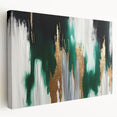 Abstract wall art showcasing vibrant strokes and lines in a modern design, featuring a stretched canvas view highlighting its artistic texture and depth. Perfect for contemporary home decor.