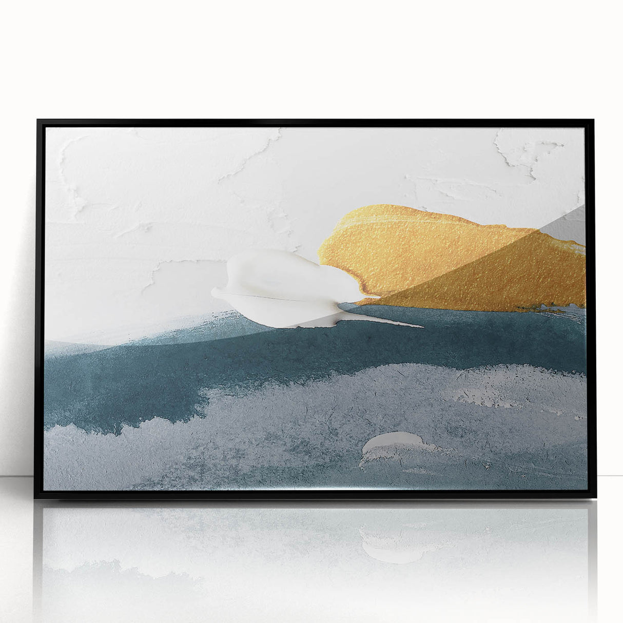 Framed black acrylic wall art featuring an abstract design of colorful strokes and lines, perfect for modern home decor. Ideal for adding a vibrant touch to any space.