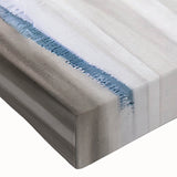 Close-up of an abstract wall art design showcasing vibrant strokes and lines in varying colors, printed on stretched canvas, perfect for modern decor.