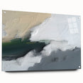 Abstract wall art piece showcasing colorful strokes and lines on acrylic glass, displayed in a stylish side view with visible mounting pins, ideal for modern decor.