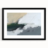 Abstract strokes and lines design wall art in a black frame with matting, showcasing a modern aesthetic suitable for contemporary decor. Ideal for living rooms or offices.