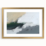 Abstract strokes and lines design in a framed gold wall art piece, showcasing a modern aesthetic with a mat finish, ideal for contemporary home decor.