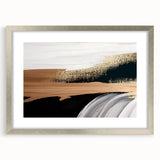 Abstract wall art featuring dynamic strokes and lines in a contemporary design, framed with a silver mat, ideal for modern home decor.