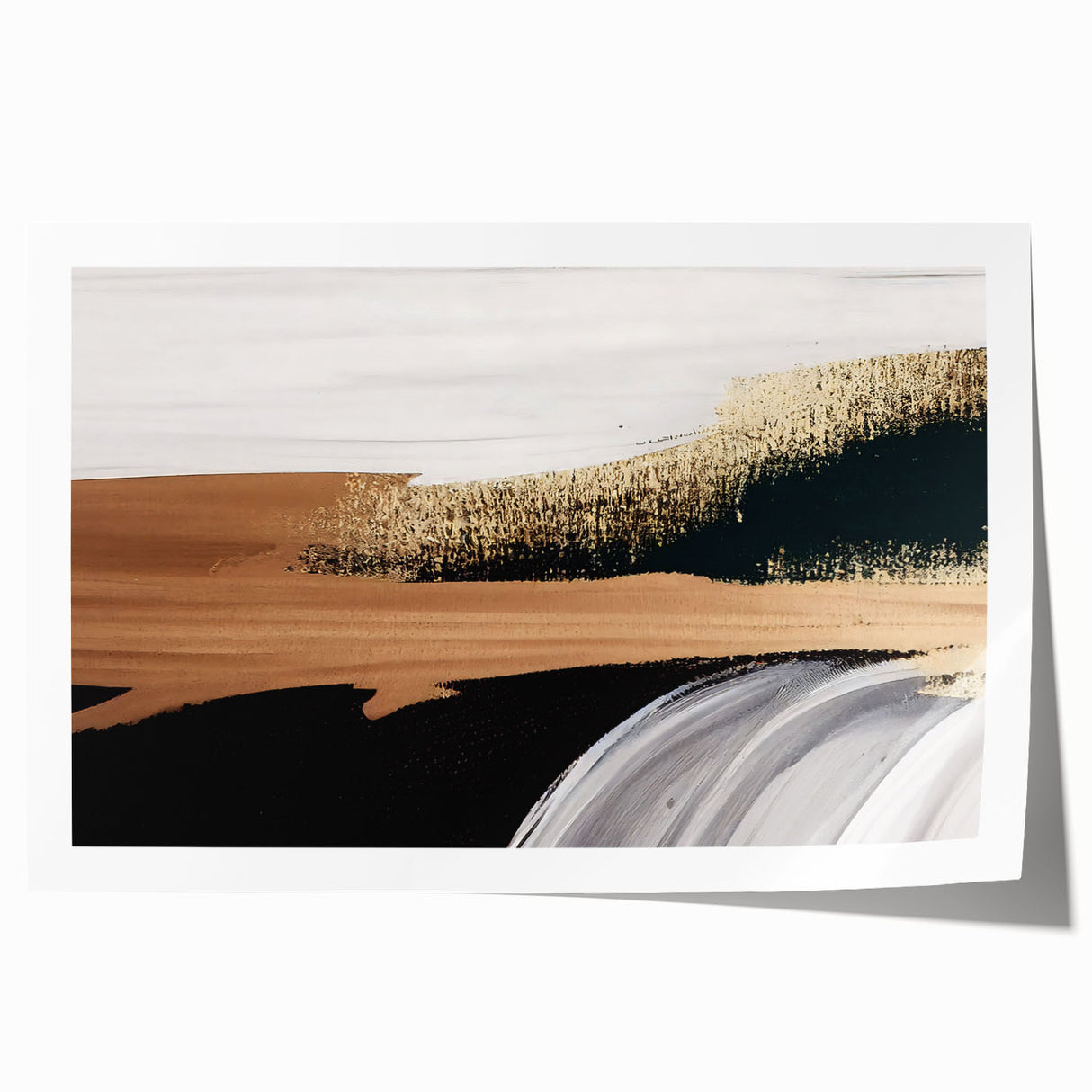 Abstract wall art print showcasing a vibrant composition of colorful strokes and lines, perfect for modern decor. Ideal for adding a contemporary touch to any space.