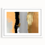 Abstract wall art featuring a collection of colorful strokes and lines, framed with a white mat, ideal for modern home decor. Perfect for adding a pop of color to any room.