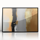 Framed acrylic wall art featuring an abstract design of colorful strokes and lines in black, showcasing modern artistic expression for contemporary home decor. Perfect for enhancing living spaces with a touch of sophistication and creativity.