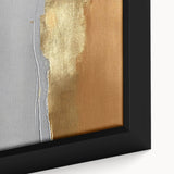 Framed canvas close-up of an abstract strokes and lines design in vibrant colors, showcasing intricate patterns and textures, perfect for modern wall decor.