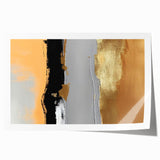 Abstract wall art print featuring vibrant strokes and lines in hues of blue, yellow, and gray, perfect for modern home decor. Ideal for enhancing artistic spaces.
