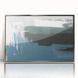 Framed abstract wall art featuring dynamic strokes and lines in shades of silver, perfect for modern decor. Ideal for enhancing any contemporary living space.