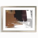 Abstract strokes and lines design in a sleek silver frame, showcasing modern wall art ideal for contemporary decor. Perfect for living room or office aesthetics.