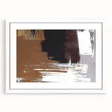 Abstract wall art design showcasing colorful strokes and lines in a modern frame with a white mat, perfect for contemporary home decor and artistic expression.