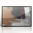 Framed wall art featuring an abstract design with colorful strokes and lines on a black background, adding a modern touch to any interior decor.