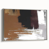 Framed canvas wall art featuring an abstract design of strokes and lines in shades of blue and silver, showcasing a modern aesthetic perfect for contemporary decor.