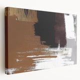 Abstract strokes and lines design stretched canvas wall art in a side view, showcasing vibrant colors and intricate patterns, perfect for modern home decor.