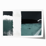 Abstract wall art print featuring vibrant strokes and lines in a mix of blue, orange, and yellow hues, ideal for modern home decor. Perfectly rolled for easy framing.