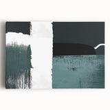 Abstract strokes and lines in vibrant colors create a modern wall art design, printed on stretched canvas, perfect for contemporary home decor.