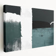 Abstract wall art featuring colorful strokes and lines on stretched canvas, showcasing a modern design in vibrant hues, ideal for contemporary decor.