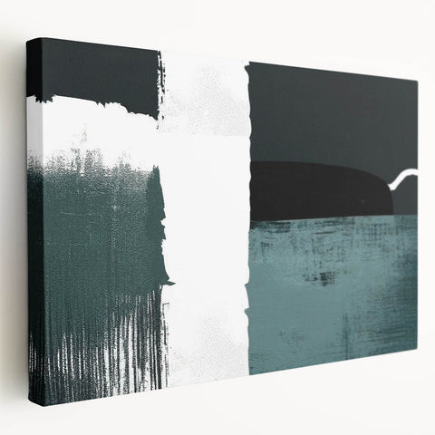 Abstract wall art featuring colorful strokes and lines on stretched canvas, showcasing a modern design in vibrant hues, ideal for contemporary decor.