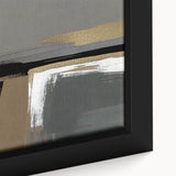 Close-up of an abstract strokes and lines design framed canvas wall art, showcasing vibrant colors and intricate patterns, perfect for modern home decor.