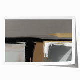 Abstract wall art print showcasing vibrant strokes and lines in shades of blue, yellow, and orange, designed for modern home decor, rolled for easy framing.