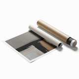 Abstract strokes and lines design in vibrant colors, showcasing an artistic wall art print ideal for modern decor, presented as a rolled canvas for easy display.