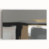 Abstract wall art showcasing vibrant strokes and lines in shades of blue, orange, and yellow, printed on stretched canvas, ideal for modern home decor.